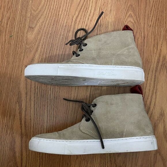 Del Toro Italy made women Chukka Sneakers Suede leather Beige size 6 - Picture 6 of 10